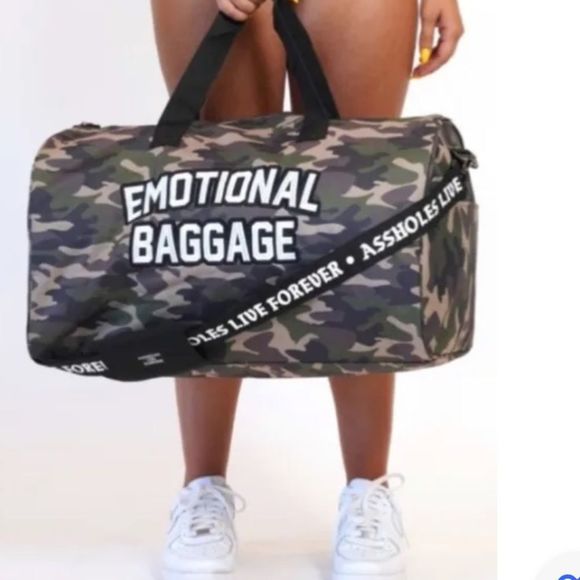 Linda Finegold Bags Camoprint Emotional Baggage Duffle Bag Linda